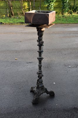 Lot 1229 - A cast iron jardiniere stand, with associated...
