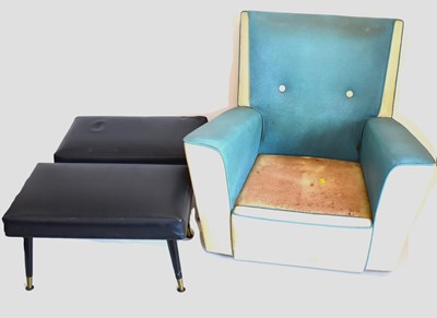 Lot 49 - A small 1930s Art Deco faux leather armchair...