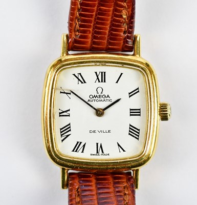 Lot 590 - OMEGA; an 18ct yellow gold lady's DeVille...