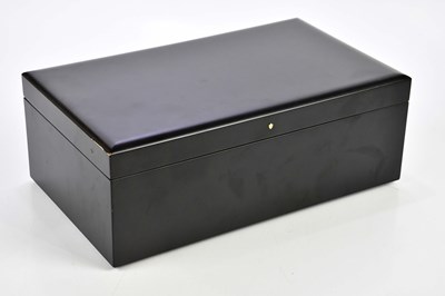 Lot 1267 - A contemporary black lacquered humidor, width...