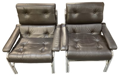Lot 5 - TIM BATES FOR PIEFF; a pair of 1970s chrome...