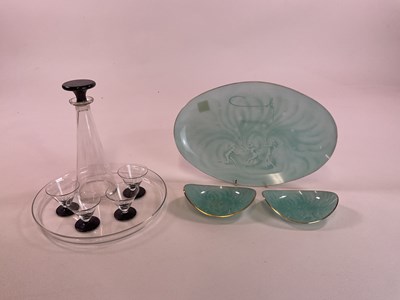 Lot 525 - An Art Deco style decanter set including a...
