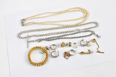 Lot 545 - Two silver chains, and a small quantity of...