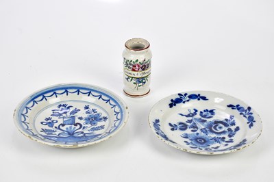 Lot 2775 - A 19th century Belgian faience drug jar, named...