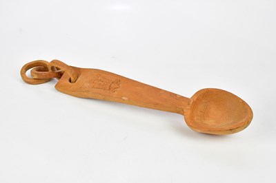 Lot 1385 - LEWIS OWEN; a hand carved commemorative Welsh...