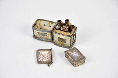 Lot 2191 - A 19th century white metal mounted perfume...