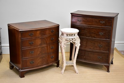 Lot 1127 - Two reproduction bowfront chests, the larger...