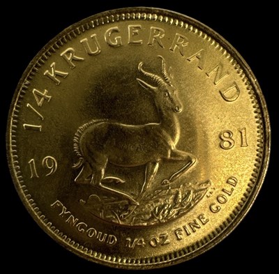 Lot 1579 - A 1981 1/4 Krugerrand.