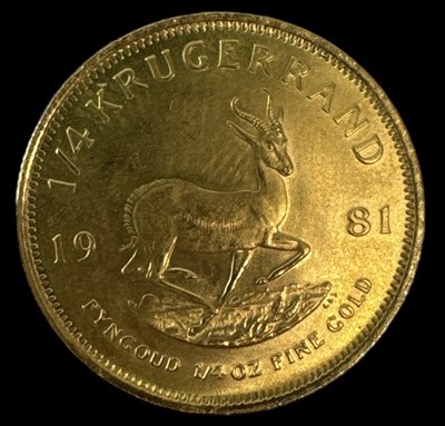Lot 1580 - A 1981 1/4 Krugerrand.