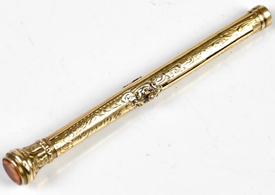 Lot 1365 - A Victorian yellow metal propelling pencil and...