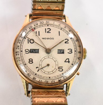 Lot 1286 - MOVADO; an 18ct yellow gold vintage...