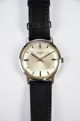 Lot 604 - LONGINES; a gentleman's vintage stainless...