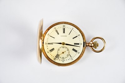 Lot 667 - A 14ct yellow gold crown wind half hunter...