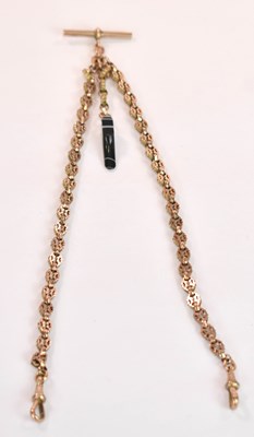 Lot 1296 - A Victorian yellow metal watch chain with...