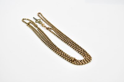 Lot 359 - A 9ct gold belcher chain, length 148cm, approx....