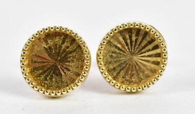 Lot 478 - A pair of 9ct yellow gold ear studs of...