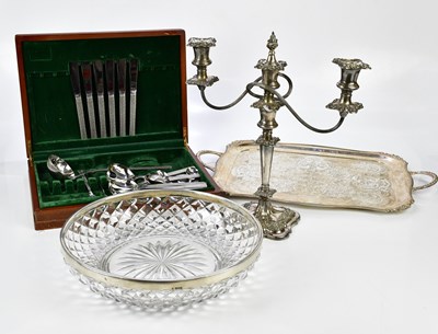 Lot 2031 - A large cut glass fruit bowl with hallmarked...