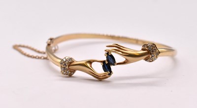Lot 1136 - An Italian 14ct yellow gold sapphire and...