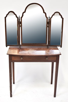 Lot 71 - A 19th century mahogany bow-front side table...