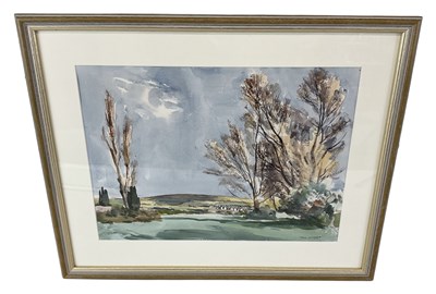 Lot 307 - TOM NISBET (1909-2001); watercolour, rural...