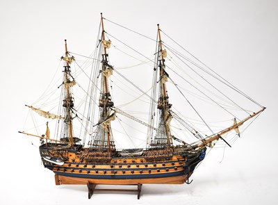 Lot 702 - A scale model of HMS Victory, on stand, with...