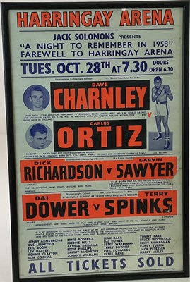 Lot 1932 - BOXING INTEREST; a Harringay Arena advertising...