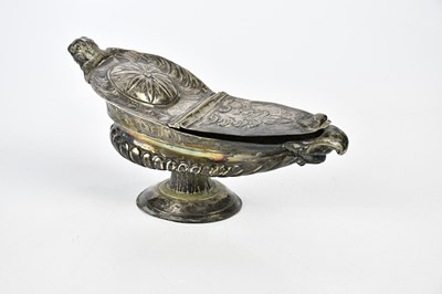 Lot 2483 - A Dutch white metal spoon warmer of urn form...