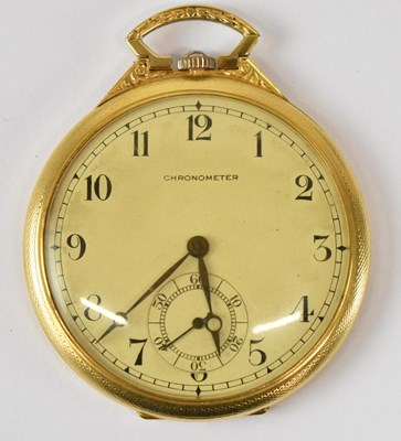 Lot 1637 - CHRONOMETER; an 18ct yellow gold slimline...