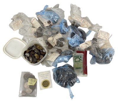 Lot 1615 - A quantity of all world coins and banknotes,...
