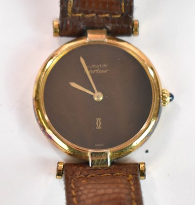 Lot 1289 - CARTIER; a Must de Cartier gold plated silver...