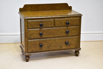 Lot 19 - A Victorian scrumbled pine chest of drawers...
