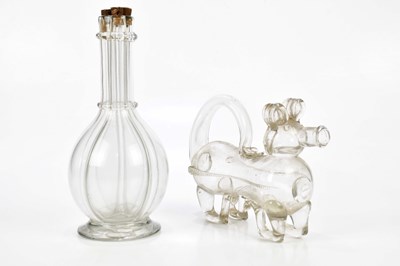Lot 2635 - A 19th century free blown glass decanter...