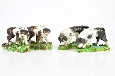Lot 2705 - STAFFORDSHIRE; two identical late 18th century...