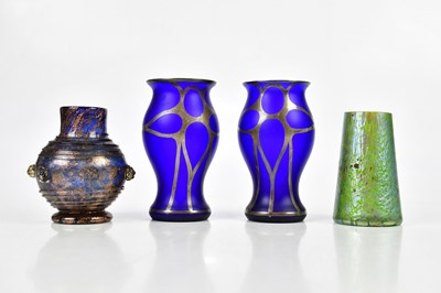 Lot 2656 - LOETZ; a papillon glass vase of tapering form,...