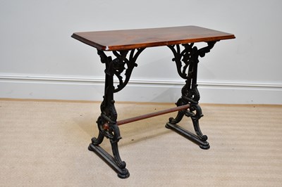 Lot 1228 - A Victorian cast iron rectangular table with...