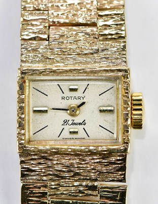 Lot 598 - ROTARY; a 9ct yellow gold wristwatch with...