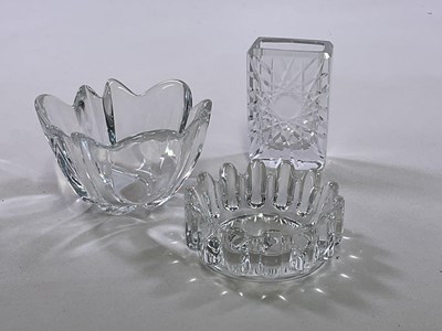 Lot 457 - ORREFORS; two clear glass bowls, and a vase,...