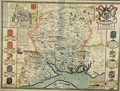 Lot 1435 - JOHN SPEED (1552-1629), 'Hampshire', with...