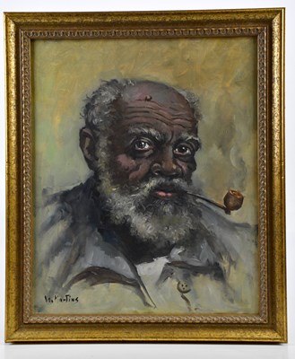 Lot 1796 - W MARTINS; oil on canvas, portrait study of...