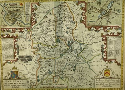 Lot 1436 - JOHN SPEED (1552-1629), 'Stafford Countie and...
