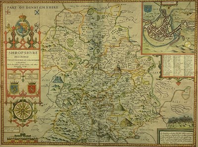 Lot 1437 - JOHN SPEED (1552-1629), 'Shropshyre, described...