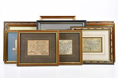 Lot 1590 - A collection of eleven hand coloured maps,...