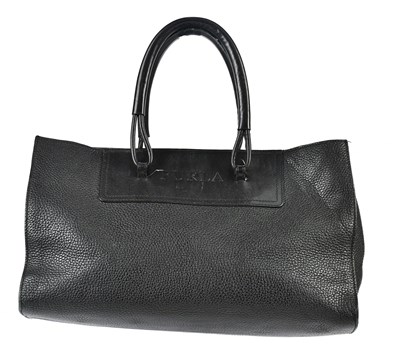 Lot 781 - FURLA; a black pebbled leather and black...