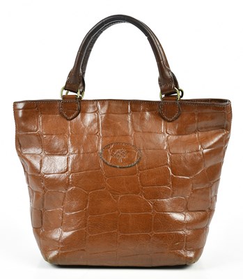 Lot 766 - MULBERRY; a brown embossed crocodile tan Congo...
