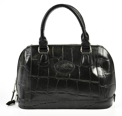 Lot 767 - MULBERRY; a black embossed crocodile Congo...