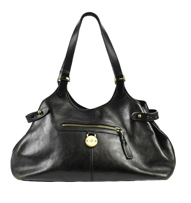 Lot 740 - MULBERRY; a black pebbled cow leather Somerset...