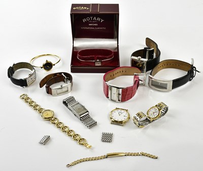 Lot 943 - RAYMOND WEIL; two gold tone quartz lady’s...