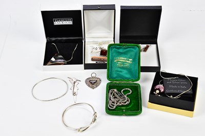 Lot 572 - A collection of sterling silver and white...