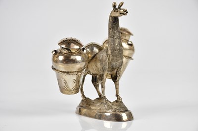 Lot 2103 - A Peruvian sterling silver novelty three piece...