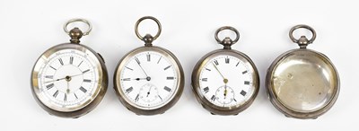 Lot 2338 - A .935 grade silver key wind open faced pocket...